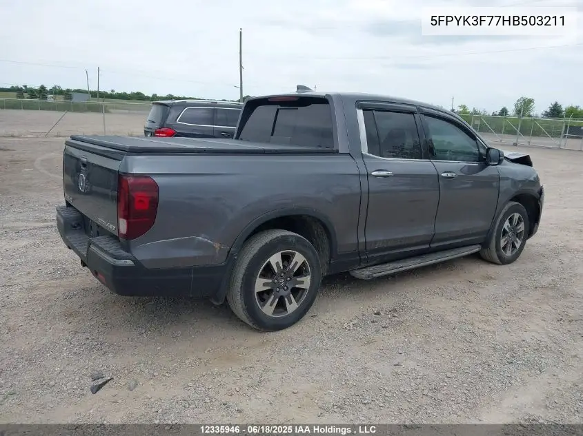 2017 Honda Ridgeline VIN: 5FPYK3F77HB503211 Lot: 12335946