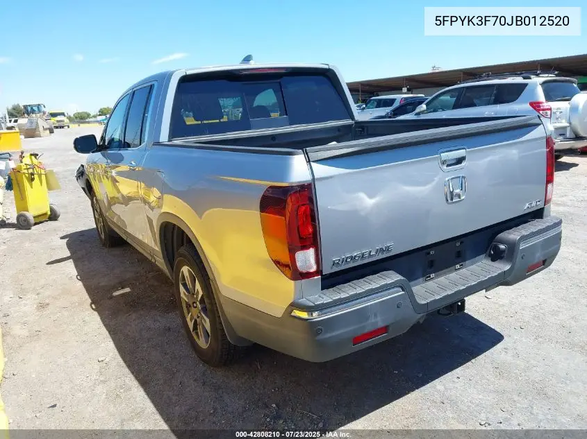2018 Honda Ridgeline Rtl-E VIN: 5FPYK3F70JB012520 Lot: 42808210