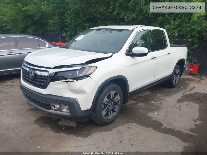 2019 Honda Ridgeline Rtl-E VIN: 5FPYK3F75KB013373 Lot: 42481300