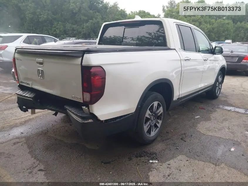 2019 Honda Ridgeline Rtl-E VIN: 5FPYK3F75KB013373 Lot: 42481300