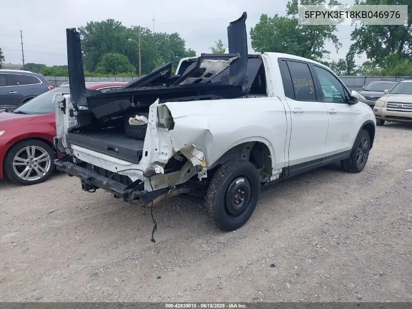 2019 Honda Ridgeline Sport VIN: 5FPYK3F18KB046976 Lot: 42535010