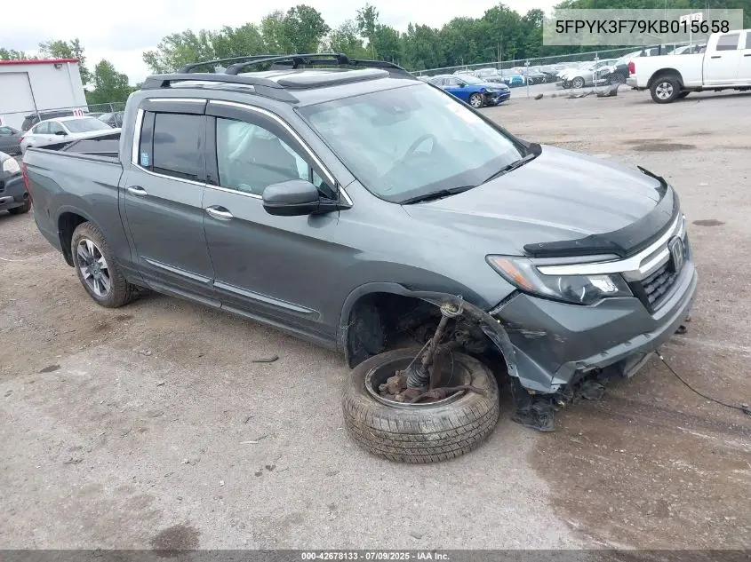 2019 Honda Ridgeline Rtl-E VIN: 5FPYK3F79KB015658 Lot: 42678133