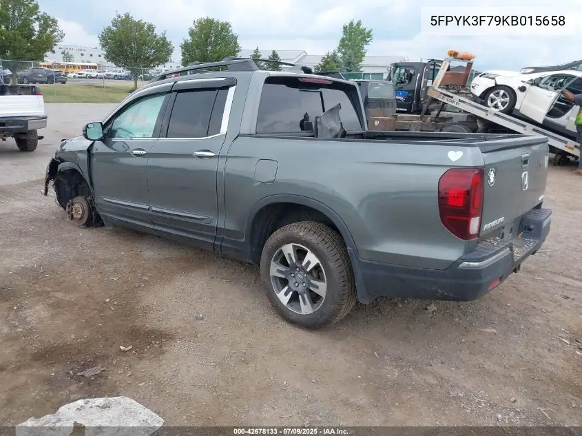 2019 Honda Ridgeline Rtl-E VIN: 5FPYK3F79KB015658 Lot: 42678133