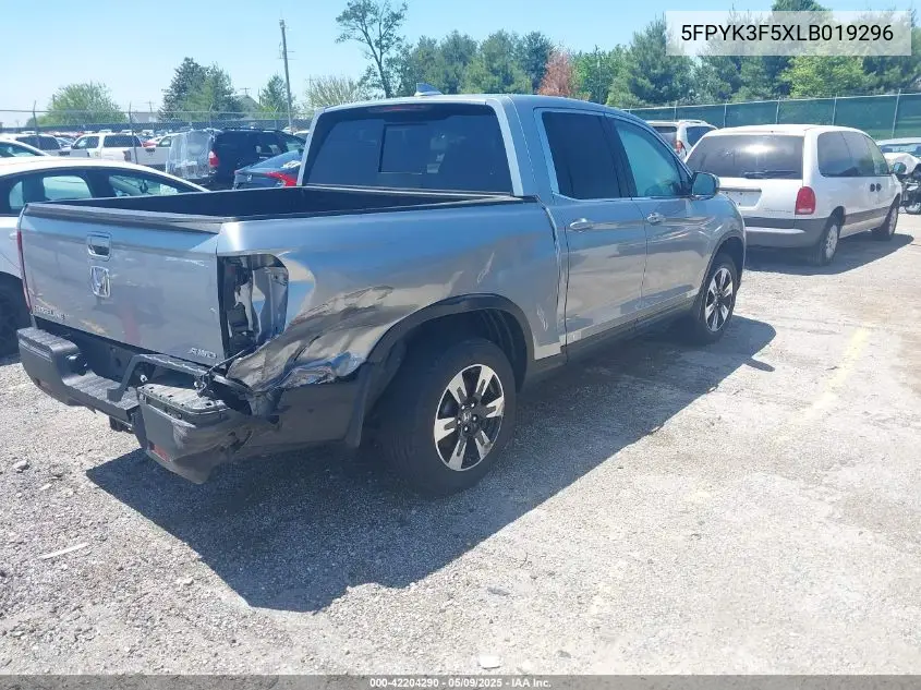 2020 Honda Ridgeline Awd Rtl VIN: 5FPYK3F5XLB019296 Lot: 42204290
