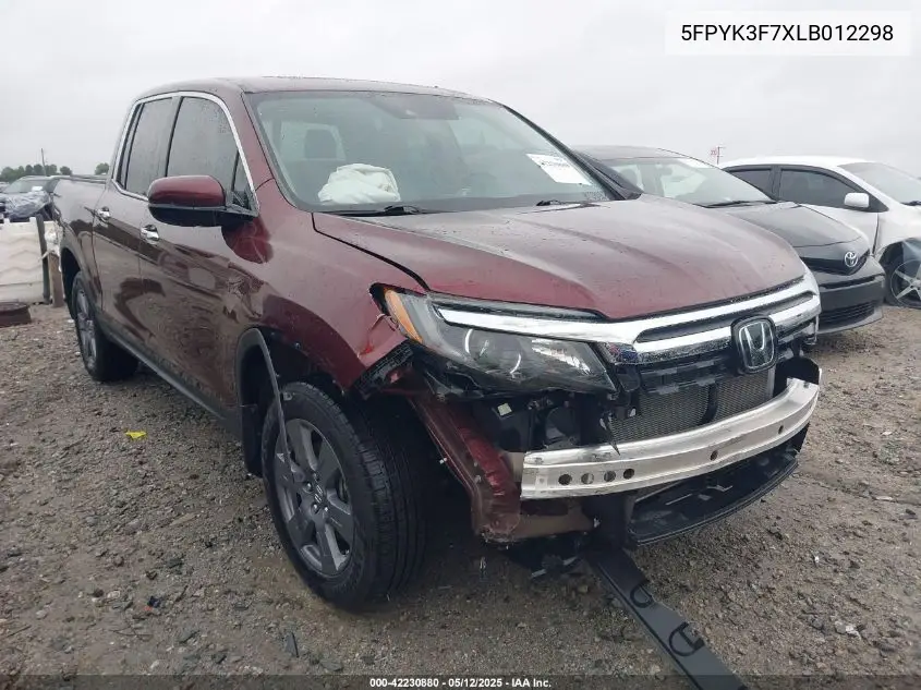 2020 Honda Ridgeline Rtl-E VIN: 5FPYK3F7XLB012298 Lot: 42230880