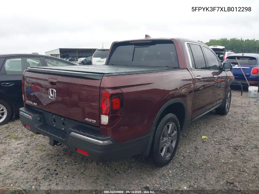 2020 Honda Ridgeline Rtl-E VIN: 5FPYK3F7XLB012298 Lot: 42230880