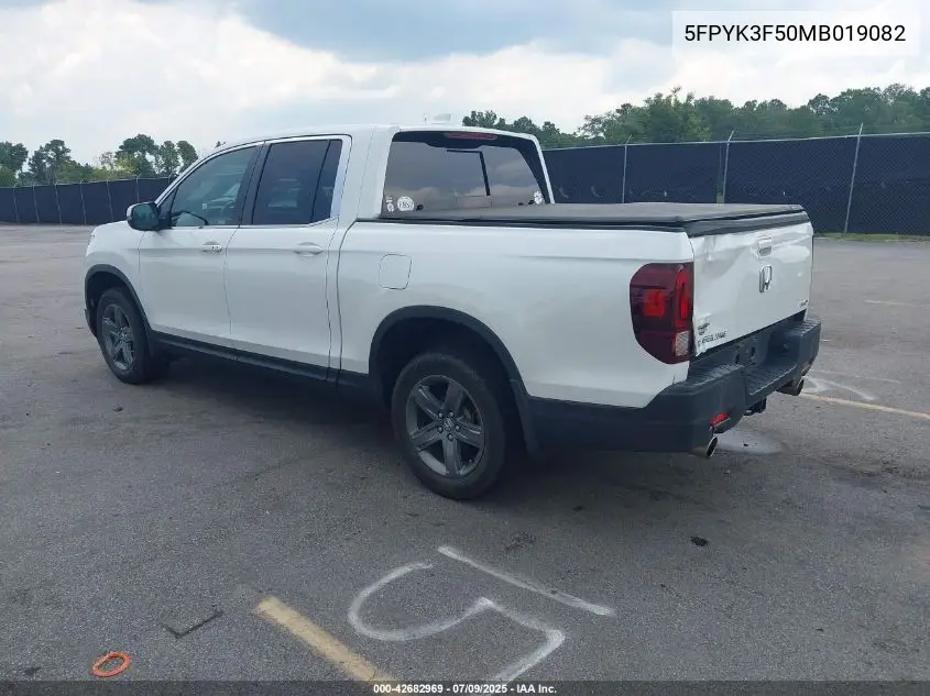 2021 Honda Ridgeline Awd Rtl VIN: 5FPYK3F50MB019082 Lot: 42682969