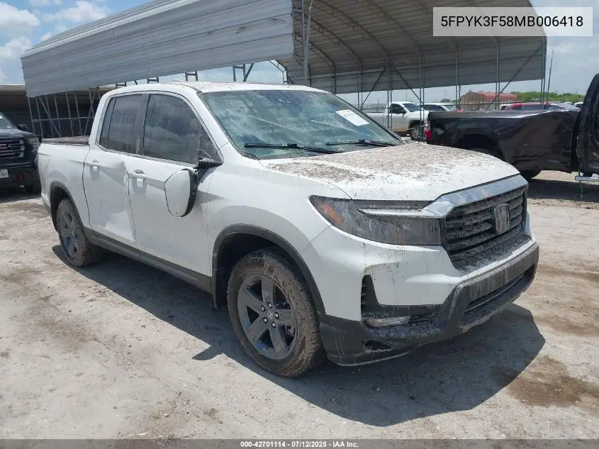 2021 Honda Ridgeline Awd Rtl VIN: 5FPYK3F58MB006418 Lot: 42701114