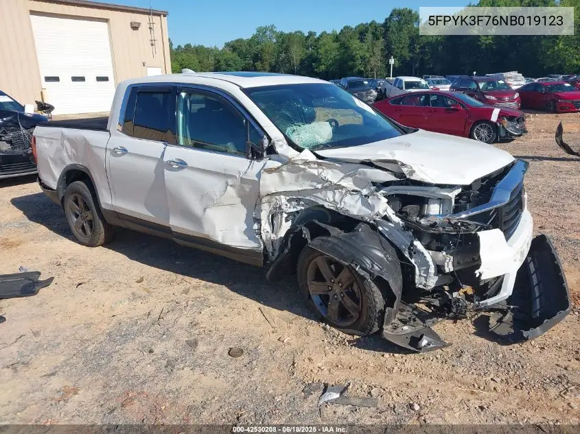 2022 Honda Ridgeline Rtl-E VIN: 5FPYK3F76NB019123 Lot: 42530208