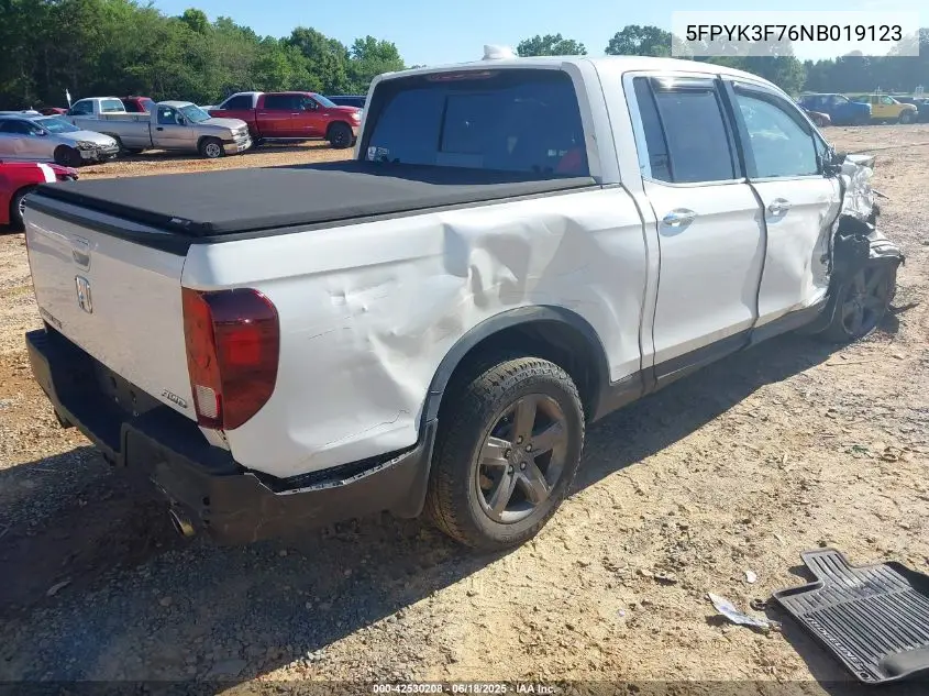 2022 Honda Ridgeline Rtl-E VIN: 5FPYK3F76NB019123 Lot: 42530208