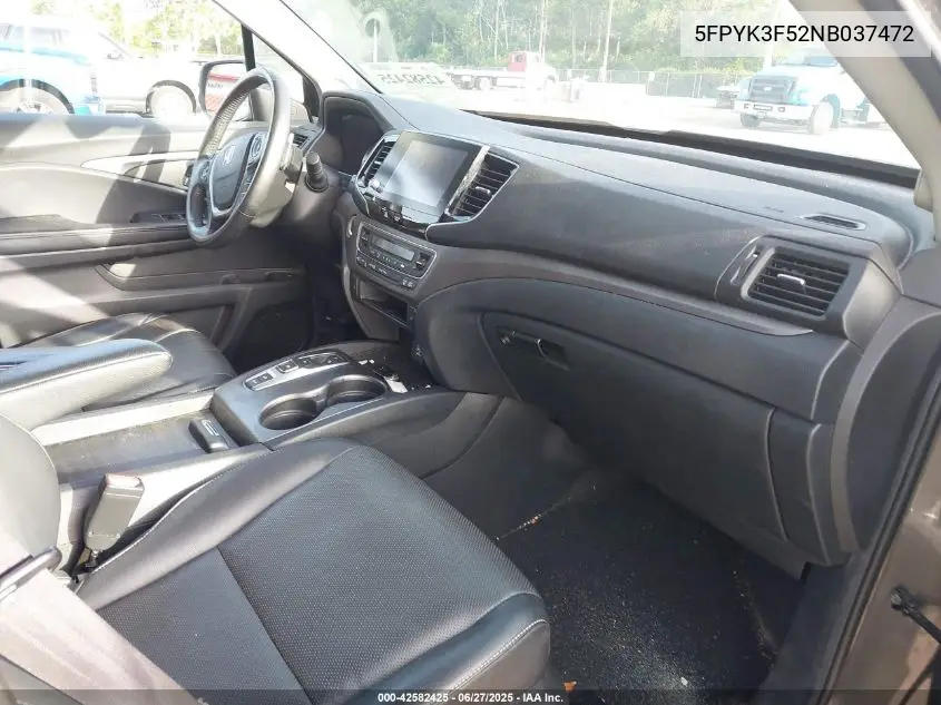 2022 Honda Ridgeline Rtl VIN: 5FPYK3F52NB037472 Lot: 42582425