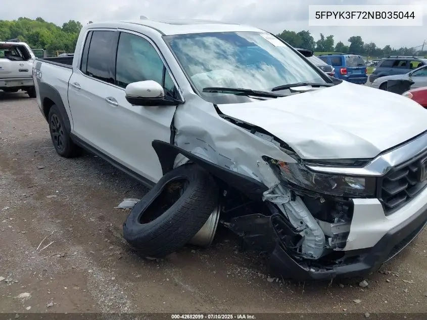 2022 Honda Ridgeline Rtl-E VIN: 5FPYK3F72NB035044 Lot: 42682099
