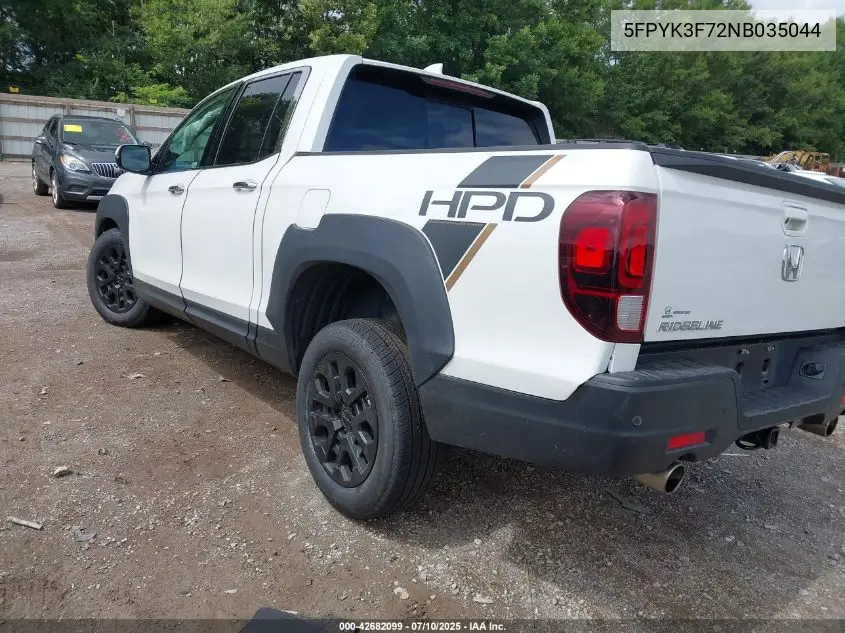 2022 Honda Ridgeline Rtl-E VIN: 5FPYK3F72NB035044 Lot: 42682099