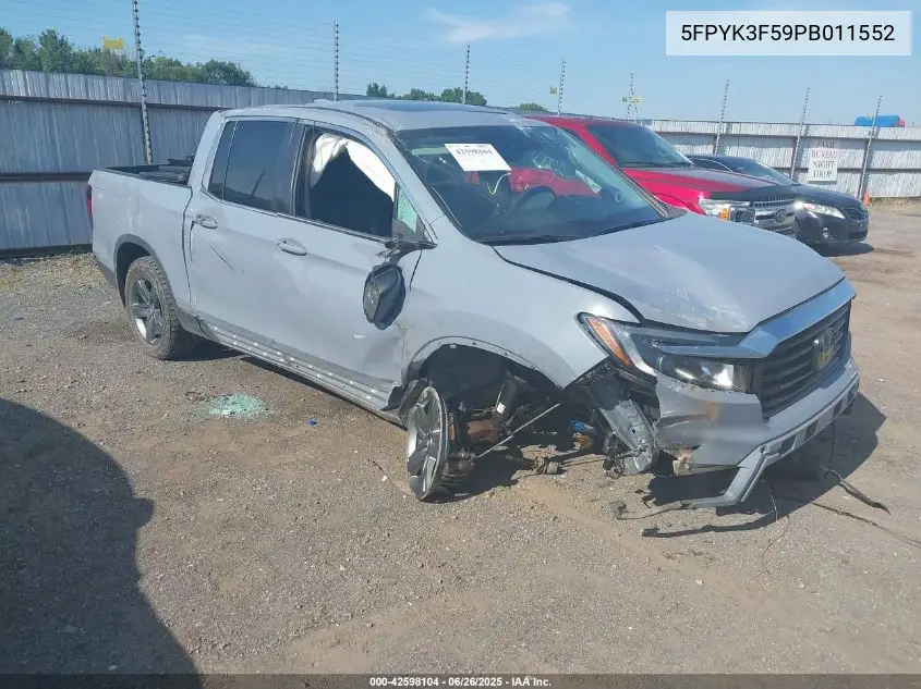 2023 Honda Ridgeline Rtl VIN: 5FPYK3F59PB011552 Lot: 42598104