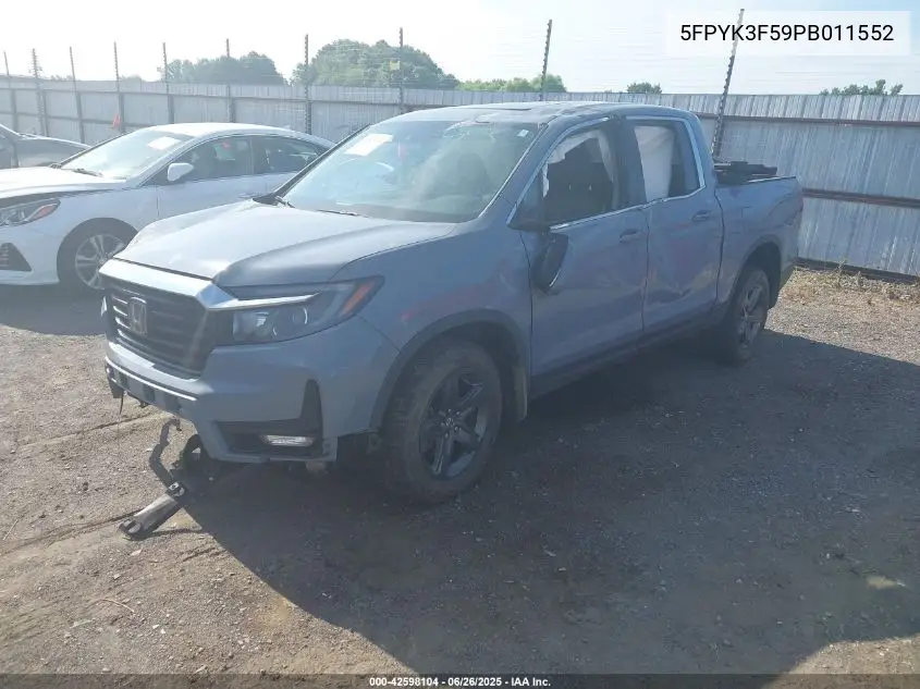 2023 Honda Ridgeline Rtl VIN: 5FPYK3F59PB011552 Lot: 42598104