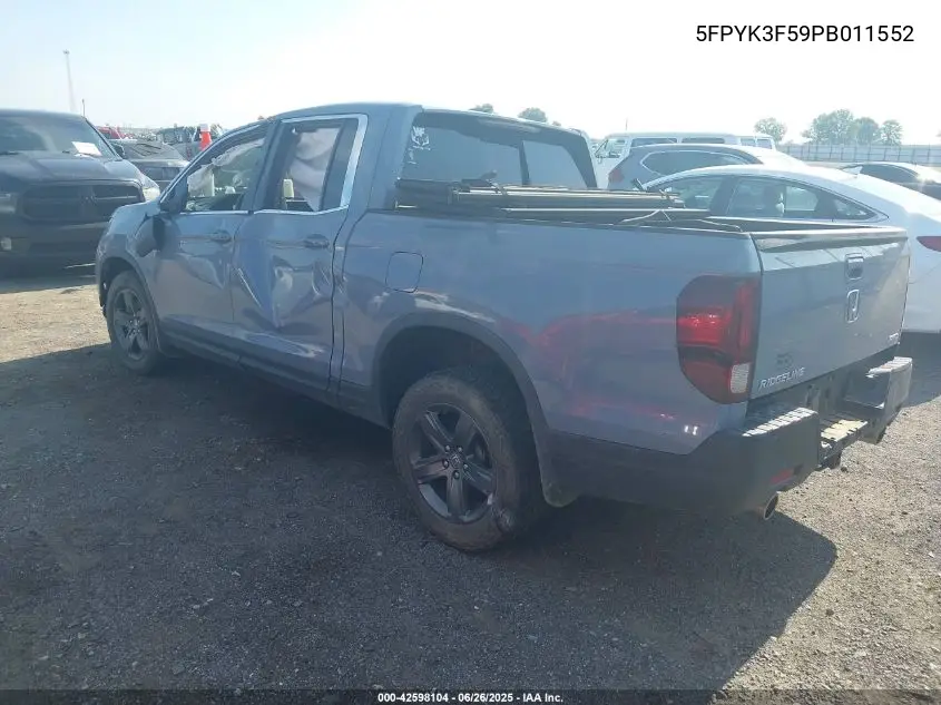 2023 Honda Ridgeline Rtl VIN: 5FPYK3F59PB011552 Lot: 42598104