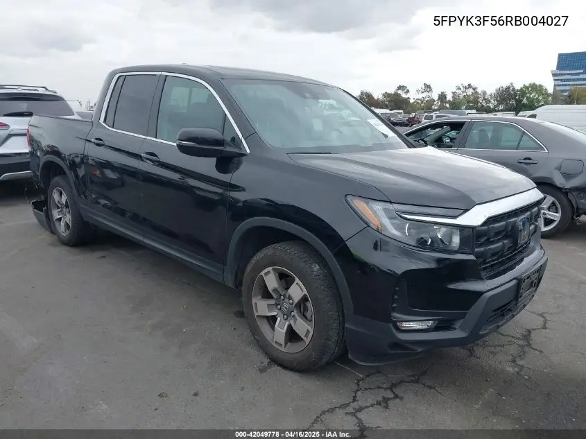 2024 Honda Ridgeline Rtl VIN: 5FPYK3F56RB004027 Lot: 42049778