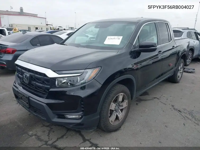2024 Honda Ridgeline Rtl VIN: 5FPYK3F56RB004027 Lot: 42049778