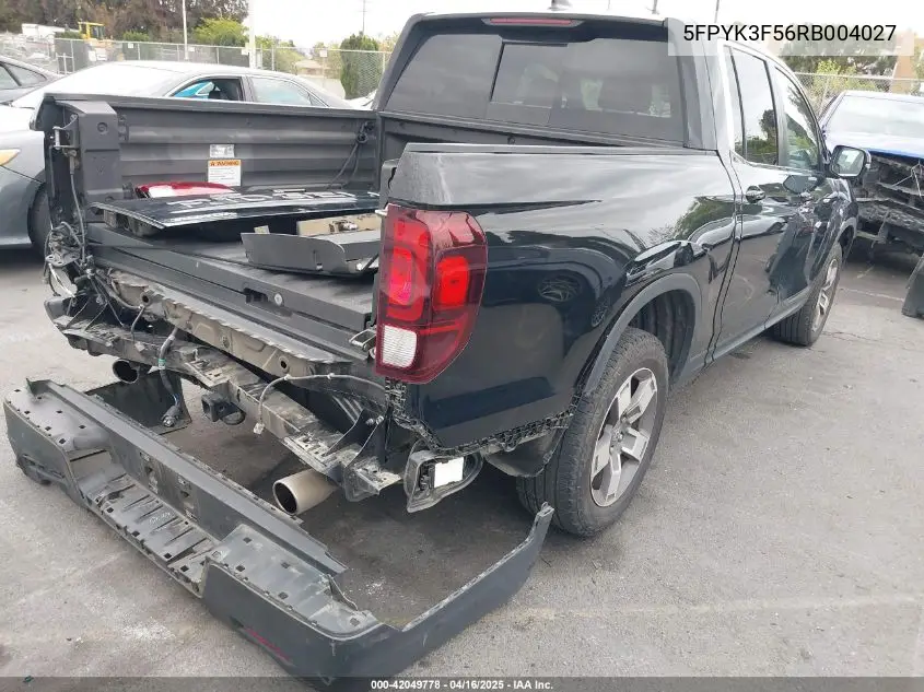 2024 Honda Ridgeline Rtl VIN: 5FPYK3F56RB004027 Lot: 42049778