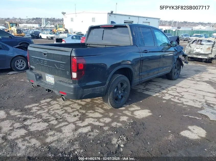 2025 Honda Ridgeline Black Edition VIN: 5FPYK3F82SB007717 Lot: 41492576