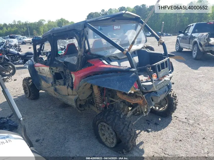 2020 Honda Sxs1000 S4 VIN: 1HFVE06A5L4000652 Lot: 42005822
