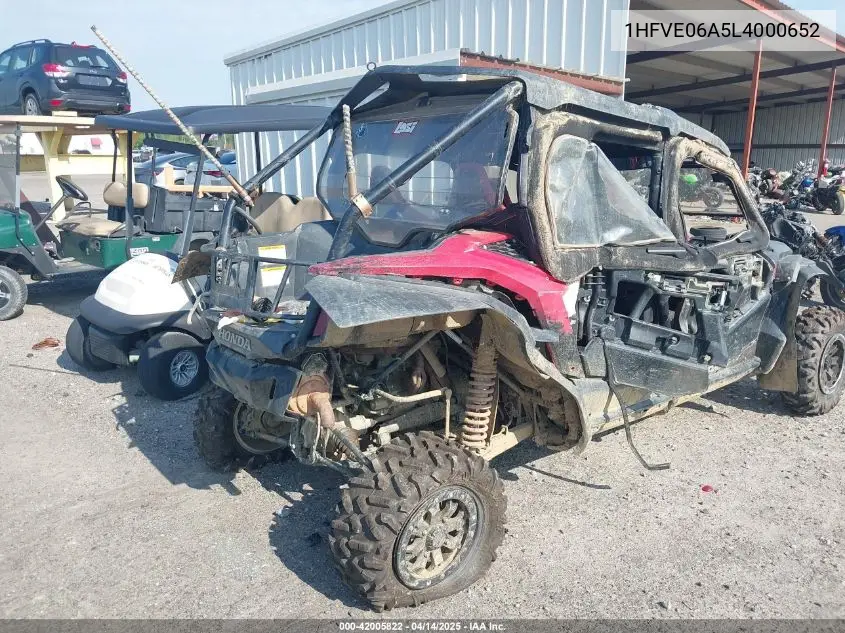 2020 Honda Sxs1000 S4 VIN: 1HFVE06A5L4000652 Lot: 42005822