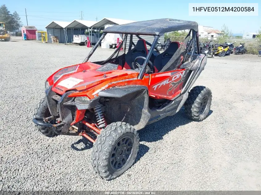 2021 Honda Sxs1000 S2X VIN: 1HFVE0512M4200584 Lot: 42031136