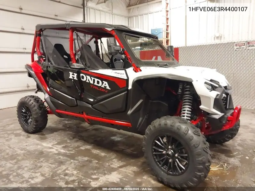 2024 Honda Sxs1000 S4X VIN: 1HFVE06E3R4400107 Lot: 42400459