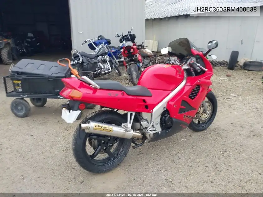 1994 Honda Vfr750 F VIN: JH2RC3603RM400638 Lot: 42764128