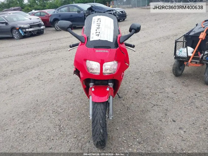 1994 Honda Vfr750 F VIN: JH2RC3603RM400638 Lot: 42764128