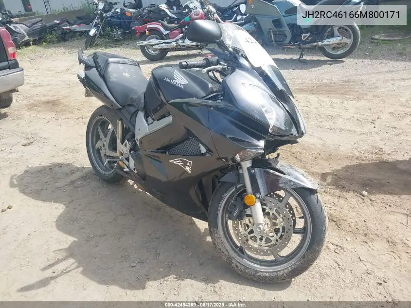 2006 Honda Vfr800 VIN: JH2RC46166M800171 Lot: 42454369