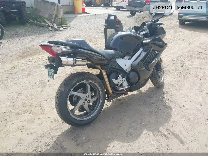 2006 Honda Vfr800 VIN: JH2RC46166M800171 Lot: 42454369