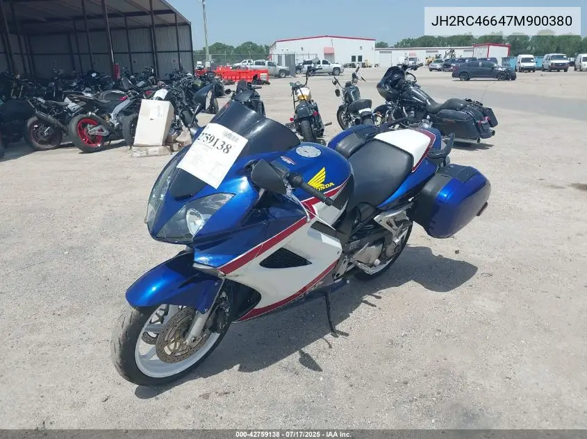 2007 Honda Vfr800 VIN: JH2RC46647M900380 Lot: 42759138