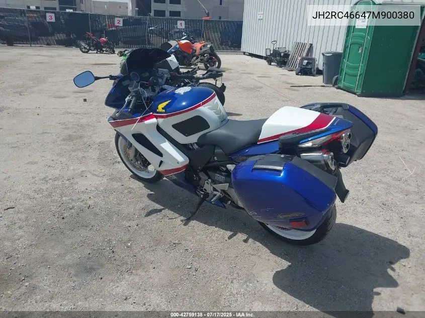 2007 Honda Vfr800 VIN: JH2RC46647M900380 Lot: 42759138
