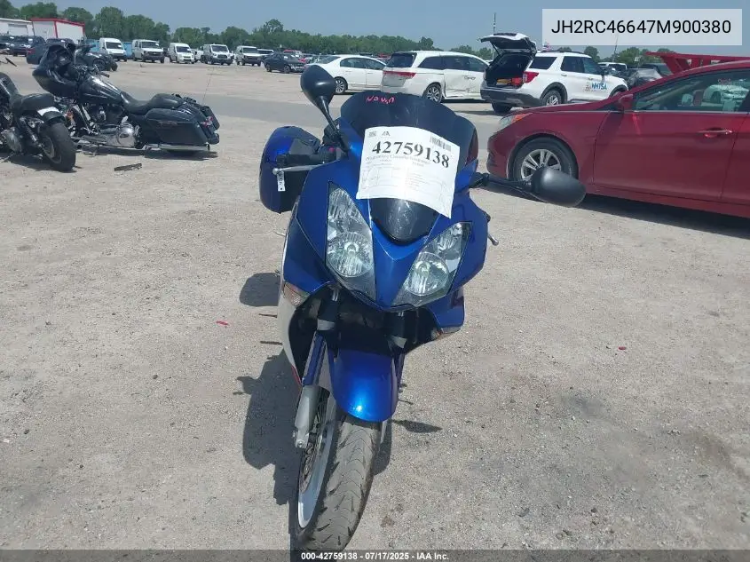 2007 Honda Vfr800 VIN: JH2RC46647M900380 Lot: 42759138
