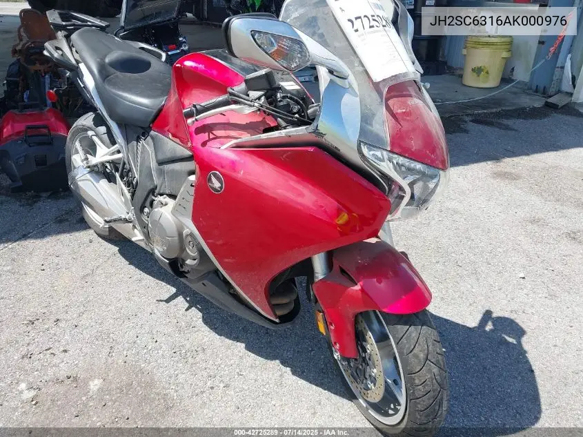 2010 Honda Vfr1200 F VIN: JH2SC6316AK000976 Lot: 42725289