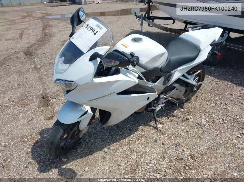 2015 Honda Vfr800 F VIN: JH2RC7950FK100240 Lot: 42781994