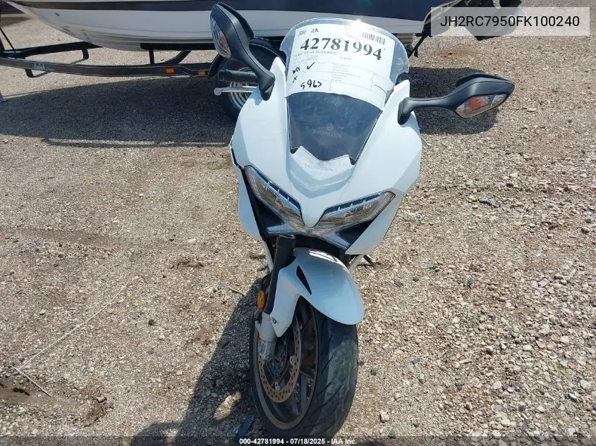 2015 Honda Vfr800 F VIN: JH2RC7950FK100240 Lot: 42781994