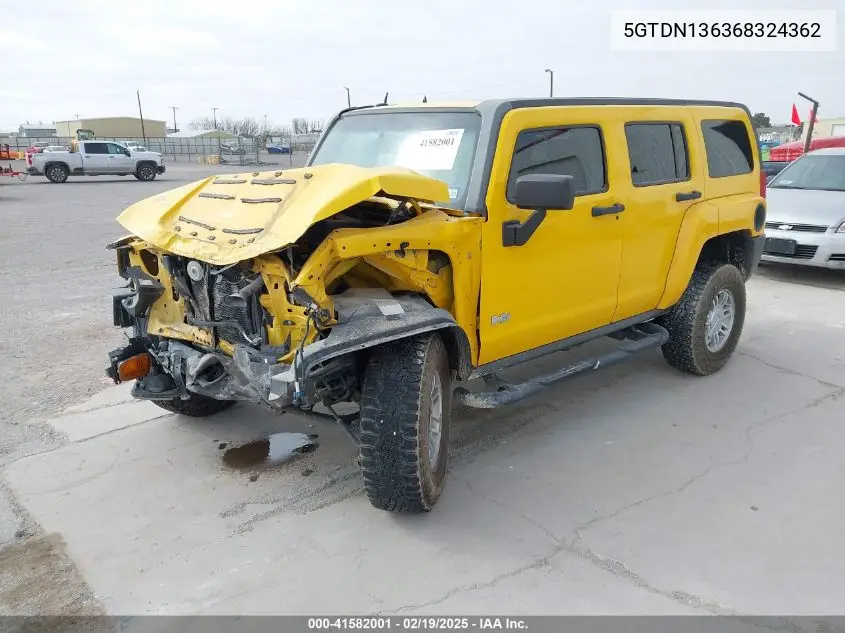 2006 Hummer H3 Suv VIN: 5GTDN136368324362 Lot: 41582001