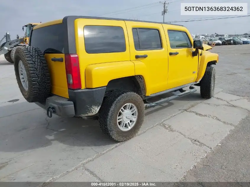 2006 Hummer H3 Suv VIN: 5GTDN136368324362 Lot: 41582001