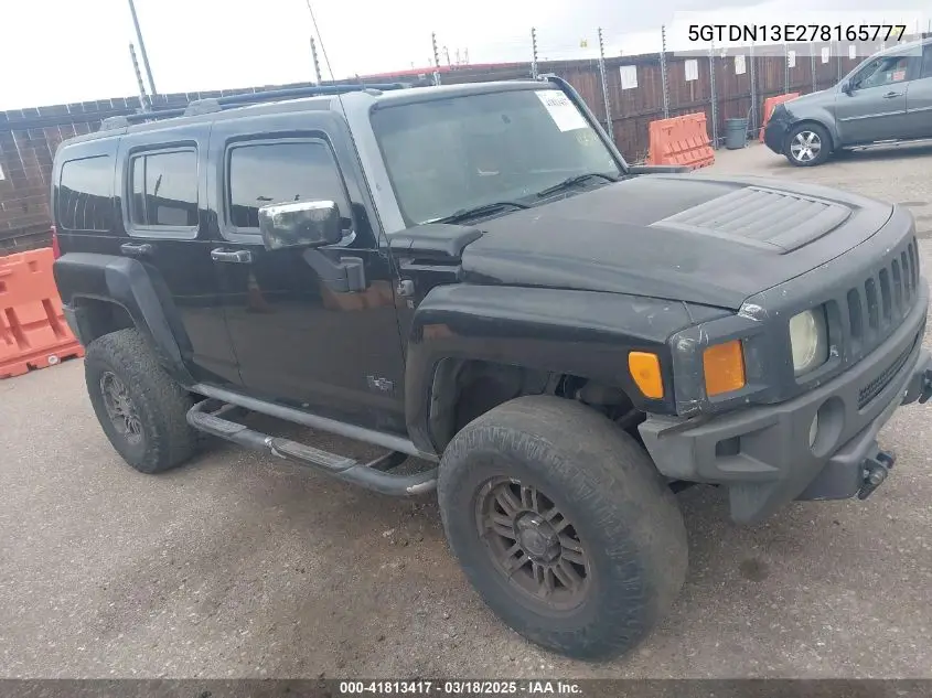 2007 Hummer H3 Suv VIN: 5GTDN13E278165777 Lot: 41813417