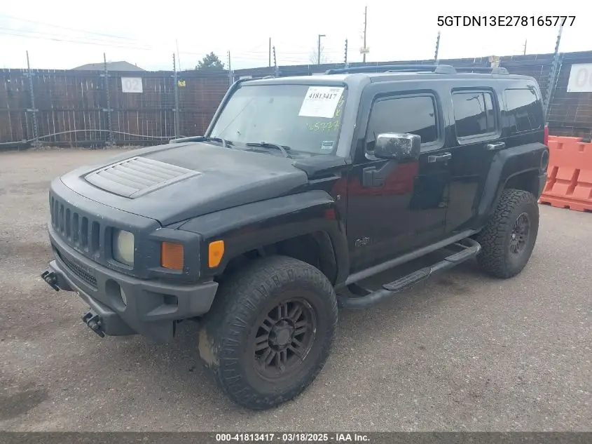 2007 Hummer H3 Suv VIN: 5GTDN13E278165777 Lot: 41813417
