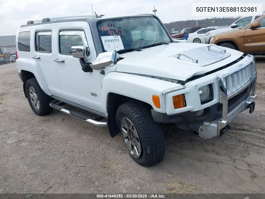 2008 Hummer H3 Suv H3X VIN: 5GTEN13E588152981 Lot: 41849252