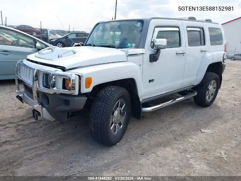 2008 Hummer H3 Suv H3X VIN: 5GTEN13E588152981 Lot: 41849252