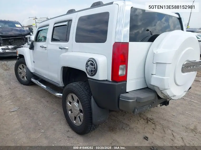 2008 Hummer H3 Suv H3X VIN: 5GTEN13E588152981 Lot: 41849252