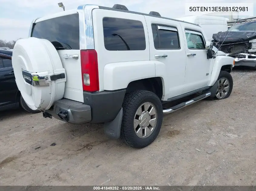 2008 Hummer H3 Suv H3X VIN: 5GTEN13E588152981 Lot: 41849252