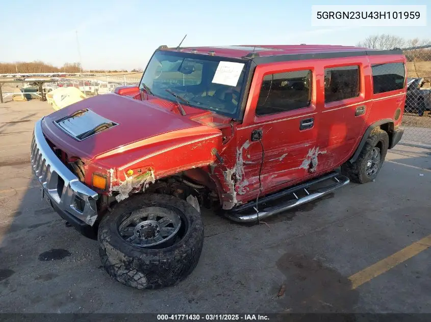 2003 Hummer H2 VIN: 5GRGN23U43H101959 Lot: 41771430