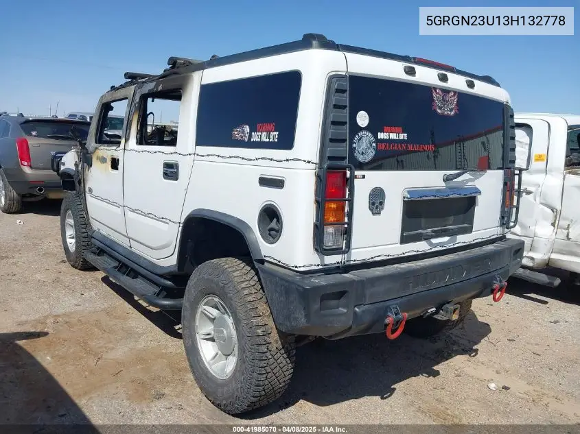 2003 Hummer H2 VIN: 5GRGN23U13H132778 Lot: 41985070