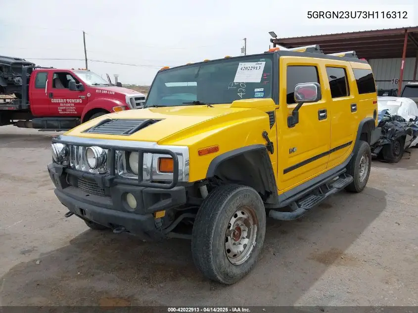 2003 Hummer H2 VIN: 5GRGN23U73H116312 Lot: 42022913