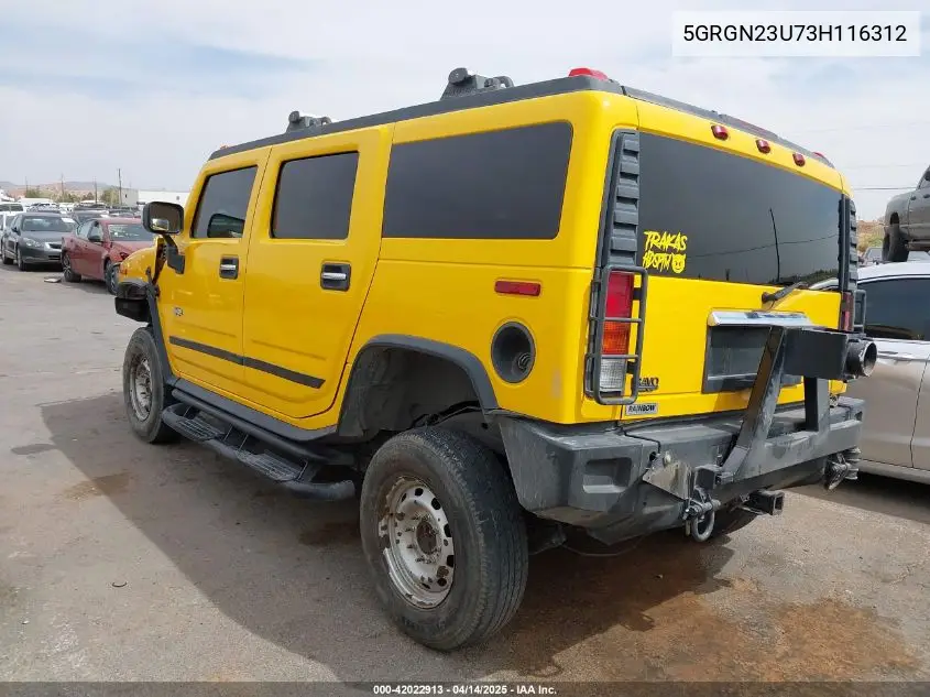 2003 Hummer H2 VIN: 5GRGN23U73H116312 Lot: 42022913